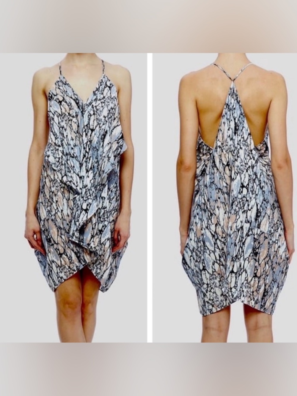 Fab’Rik Printed Flowy Drape Dress